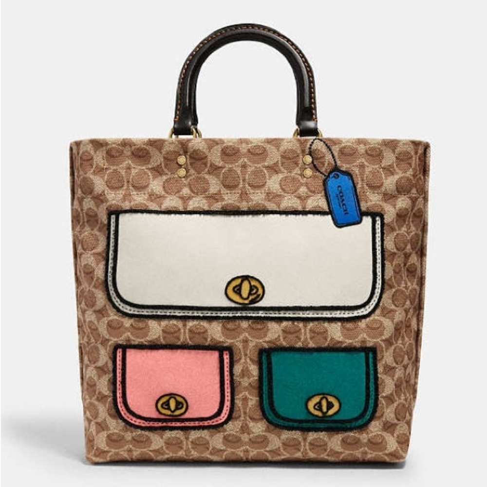 Coach Rogue Tote 29 In Recycled Signature Canvas Trompe L'oeil Print MSRP: $450